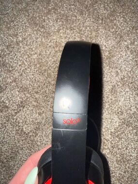 Beats by Dre Solo3 On-Ear Headphones - Black with Red Accents